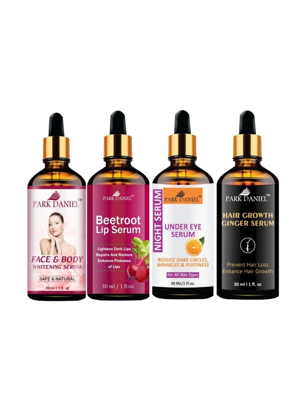 

Park Daniel Set Of 4 Face & Hair Growth Serum Combo - 30 ml Each, Multi