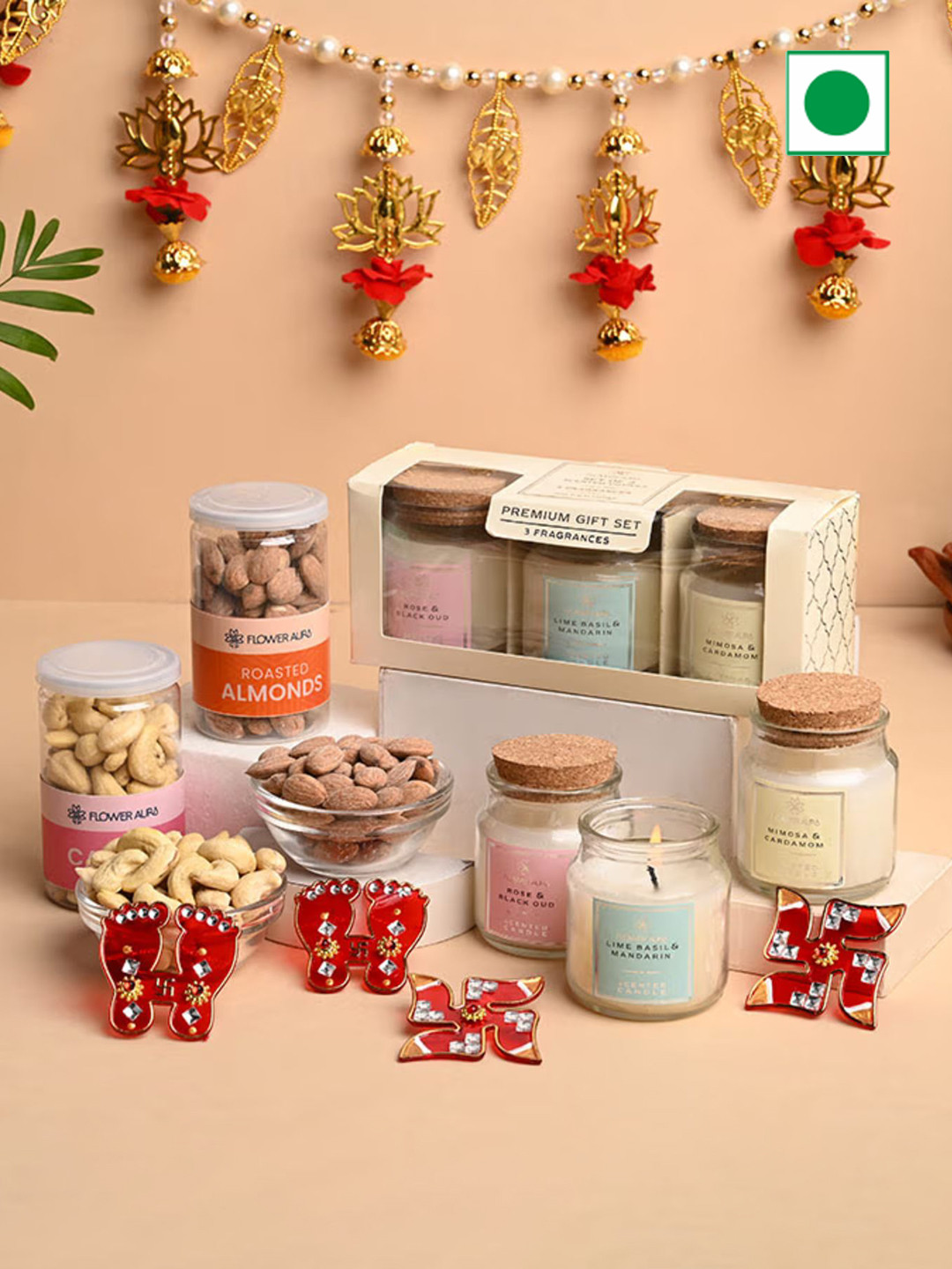 

Floweraura Set Of 8 Roasted Almonds & Cashews Dried Fruits, Brown