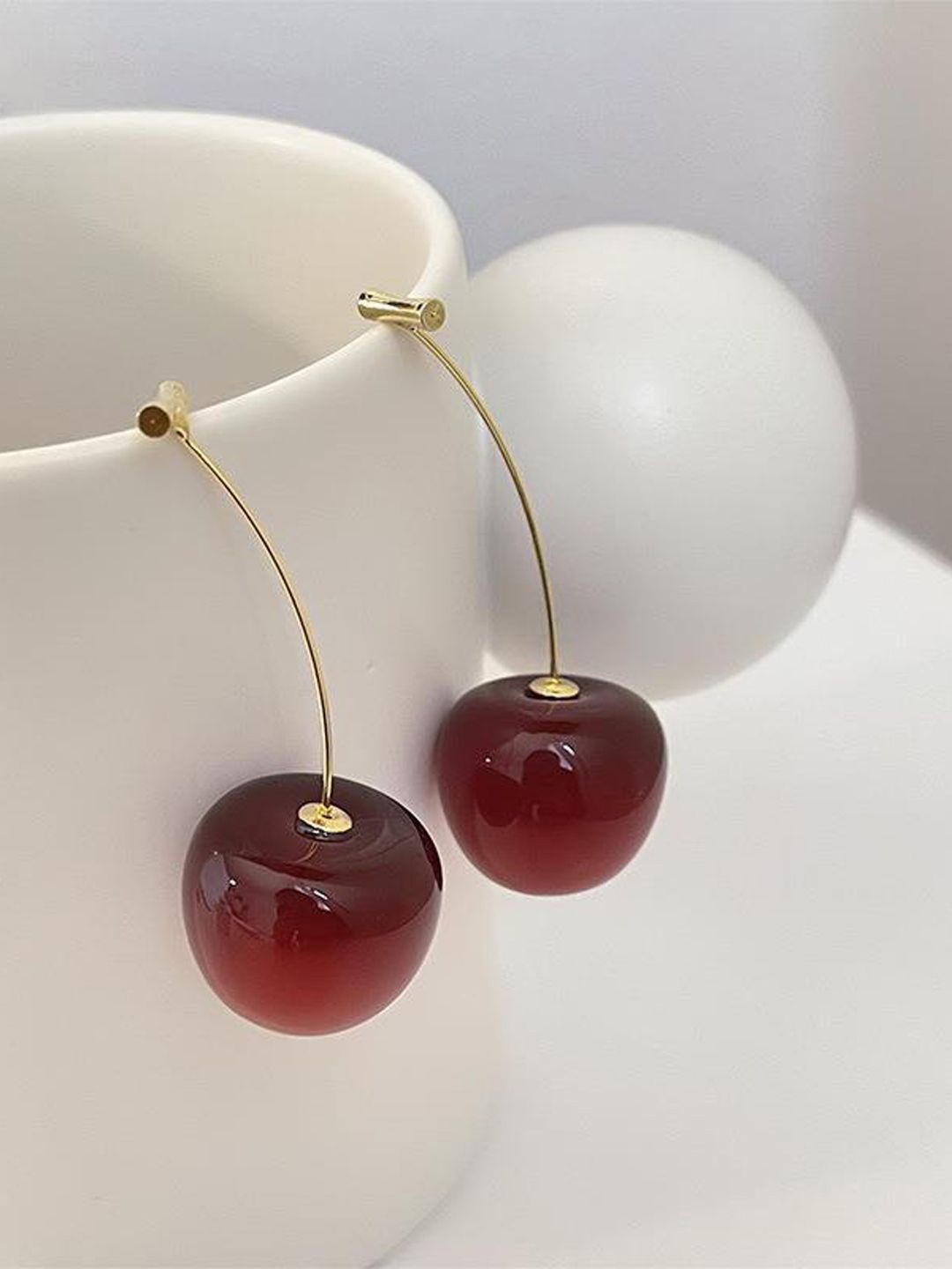 

styledose Cherry Classic Drop Earrings, Red