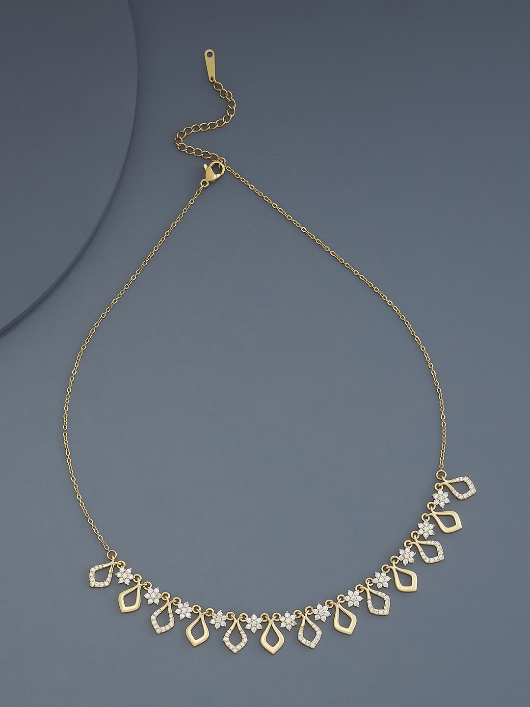

Kushal's Fashion Jewellery Gold-Plated Cubic Zirconia Stone Studded Trendy Necklace
