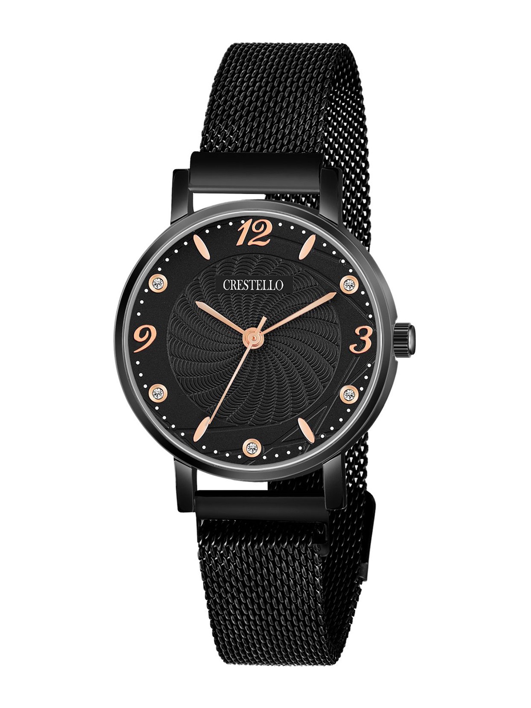 

CRESTELLO Women Dial & Straps Analogue Watch CR-BK146-BLK, Black