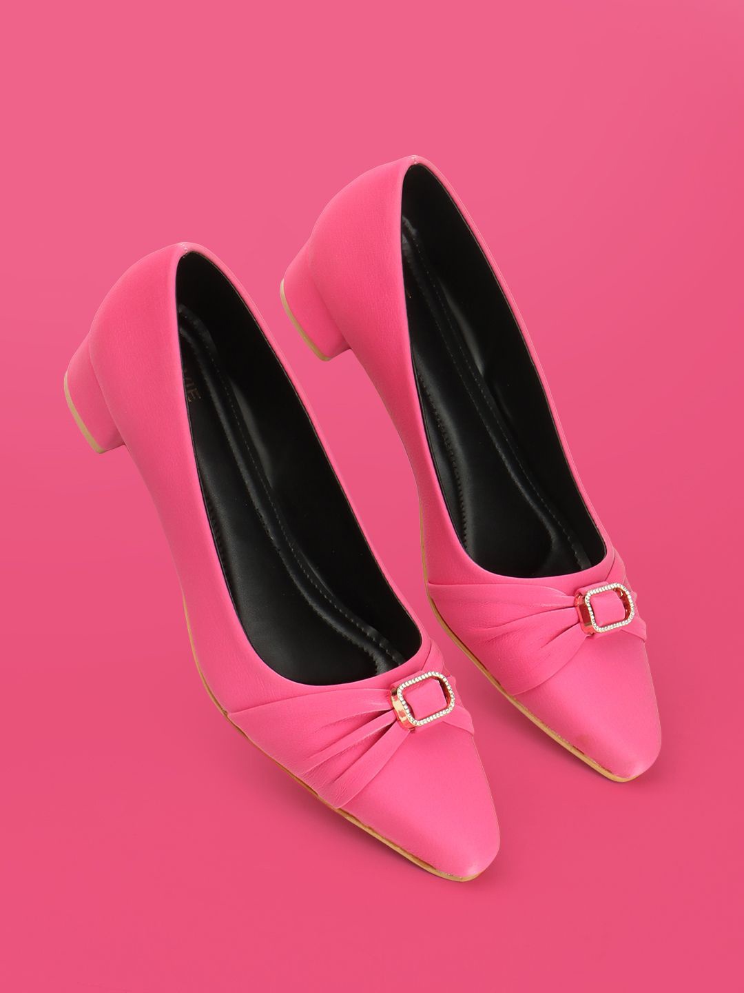 

Lavie Block Sandals with Buckles, Fuchsia