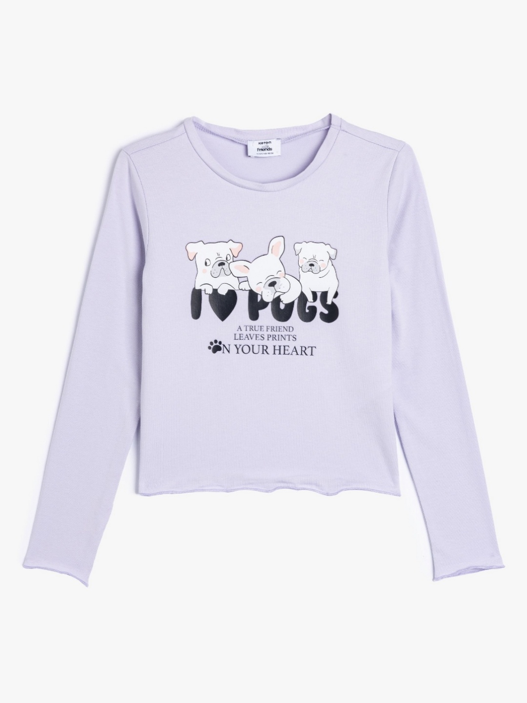 

Koton Girls Graphic Printed Round Neck Cotton T-shirt, Pink