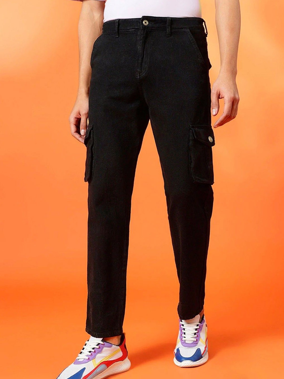 

MASTERLY WEFT Men Super Slim Fit Highly Distressed Cotton Stretchable Jeans, Black