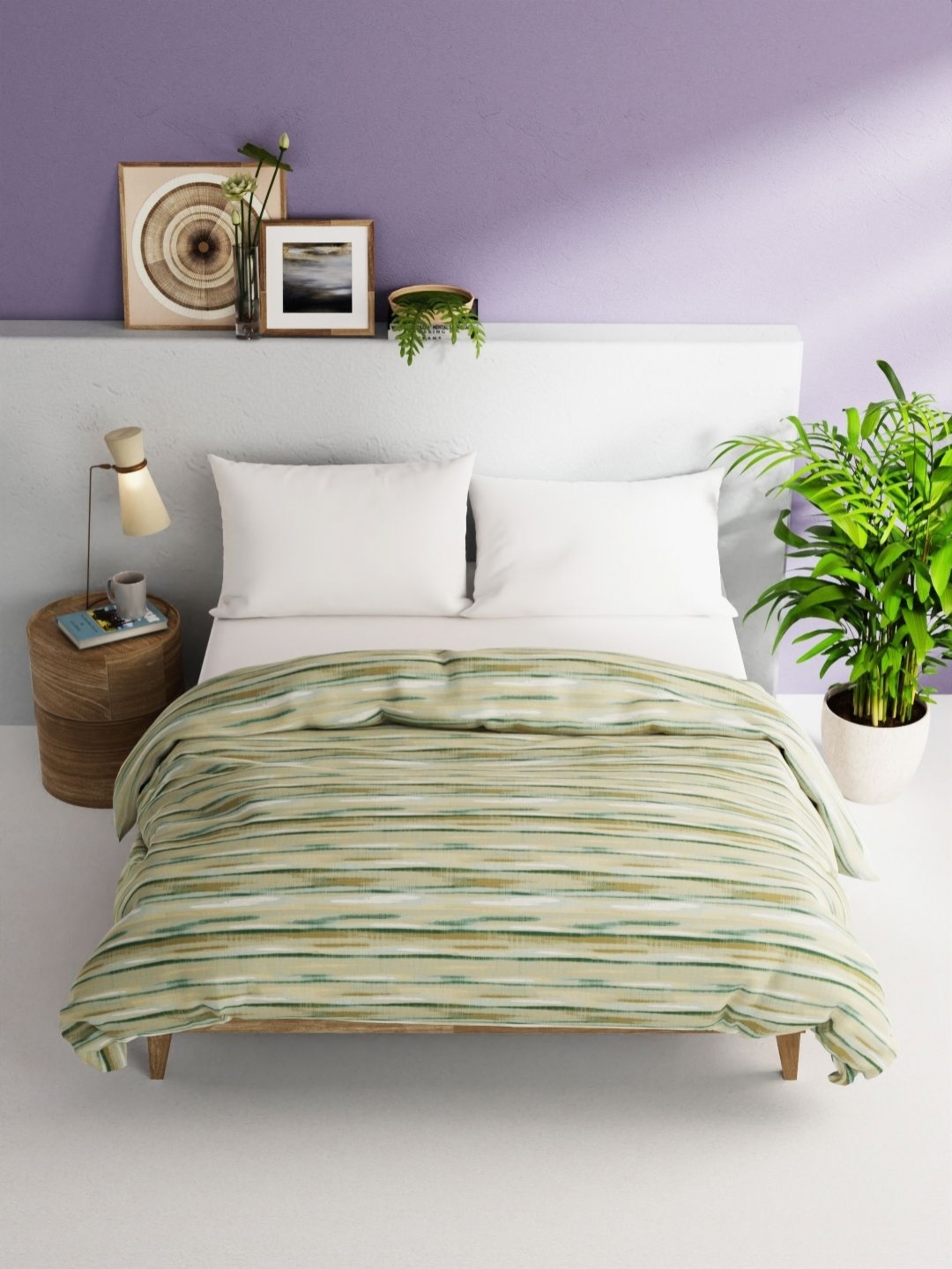 

BIANCA Green Printed AC Room Cotton 150 GSM Double Bed Comforter