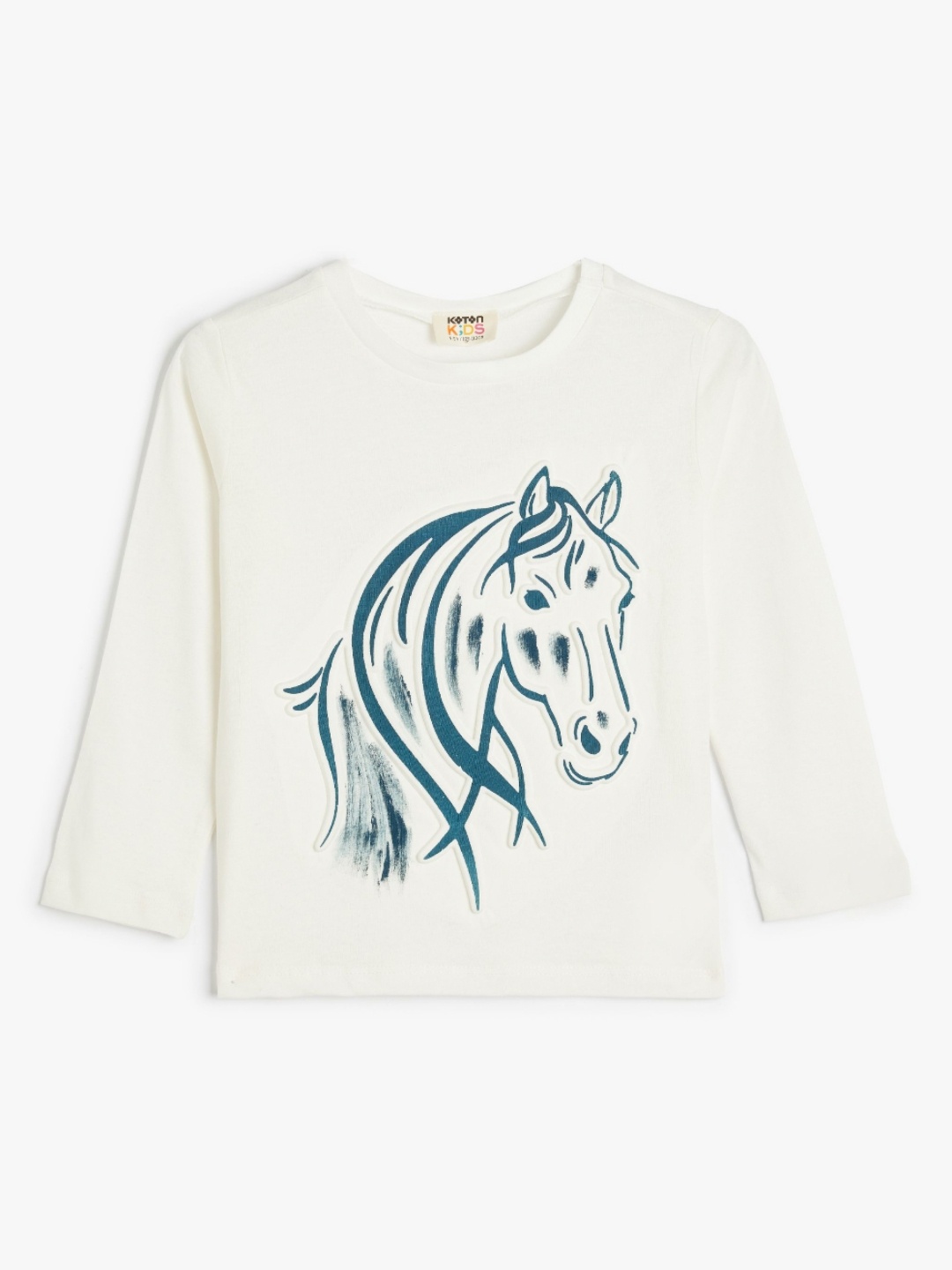 

Koton Girls Graphic Printed Round Neck Cotton T-shirt, White
