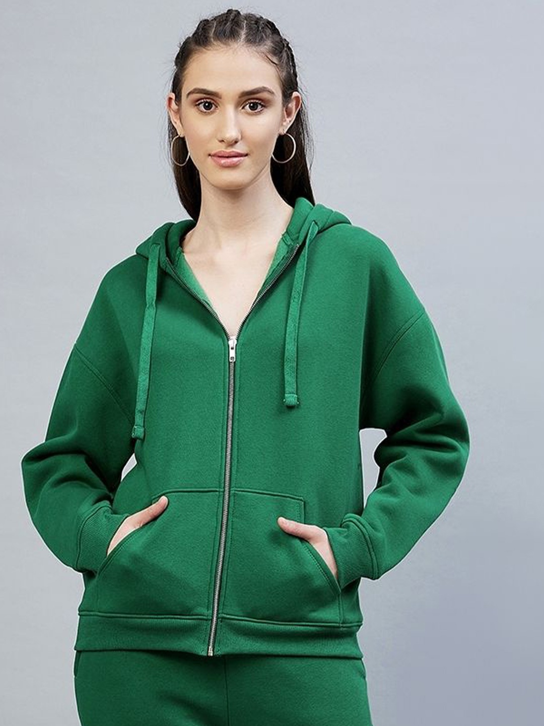 

DELAN Women Hooded Sweatshirt, Green