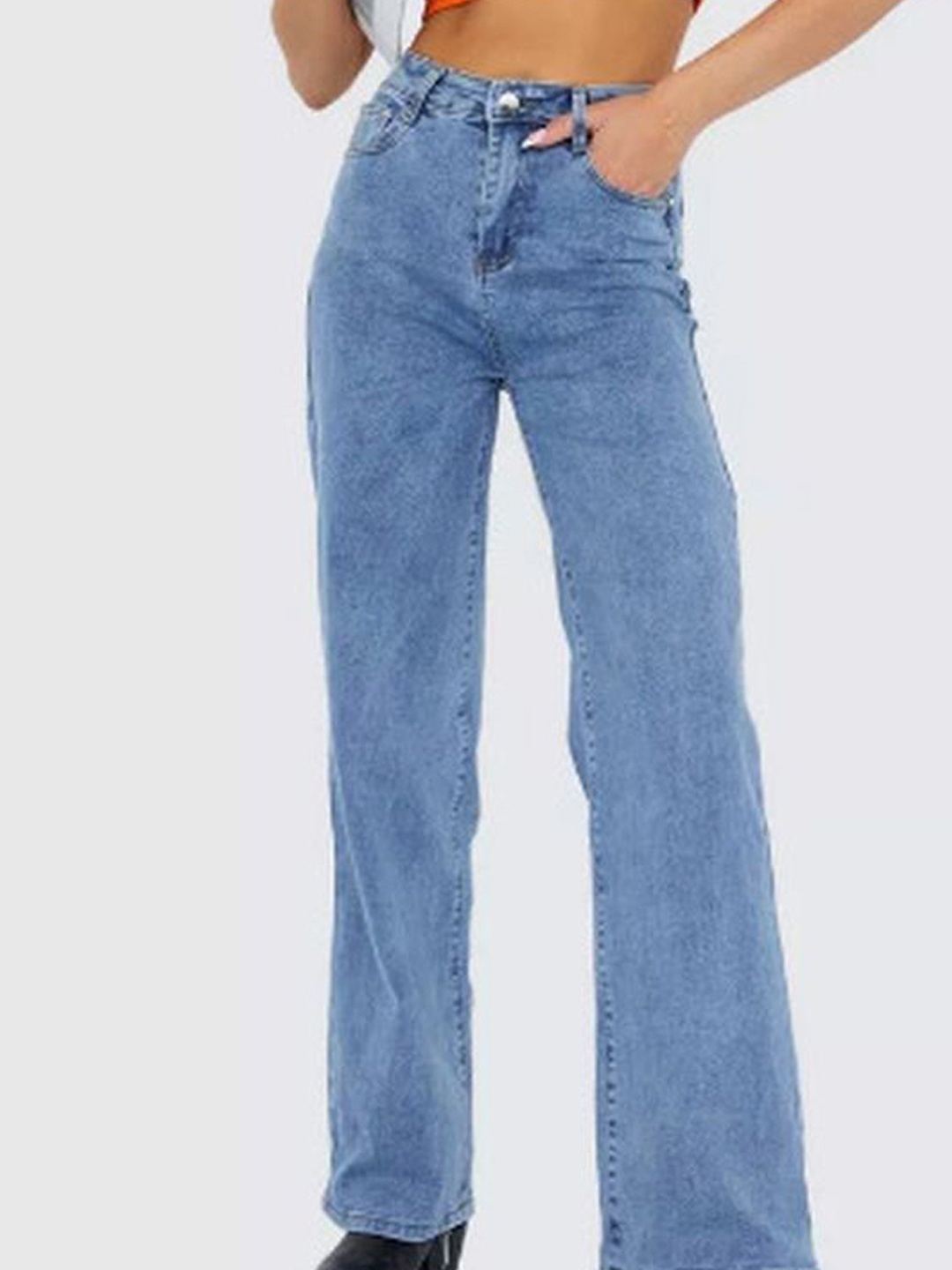 

LULU & SKY Women Straight Fit High-Rise Jeans, Blue