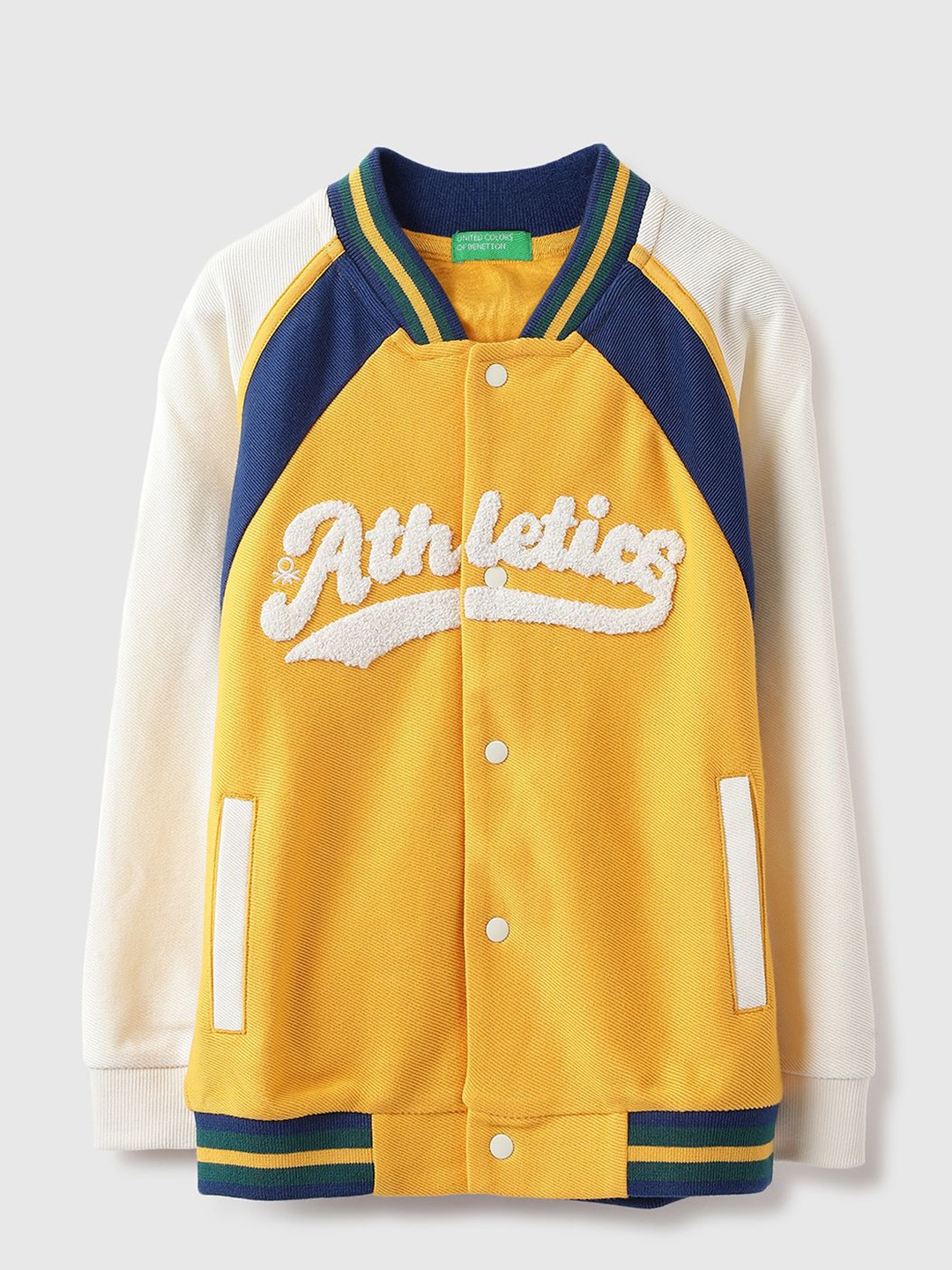 

United Colors of Benetton Boys Front-Open Printed Sweatshirt, Yellow
