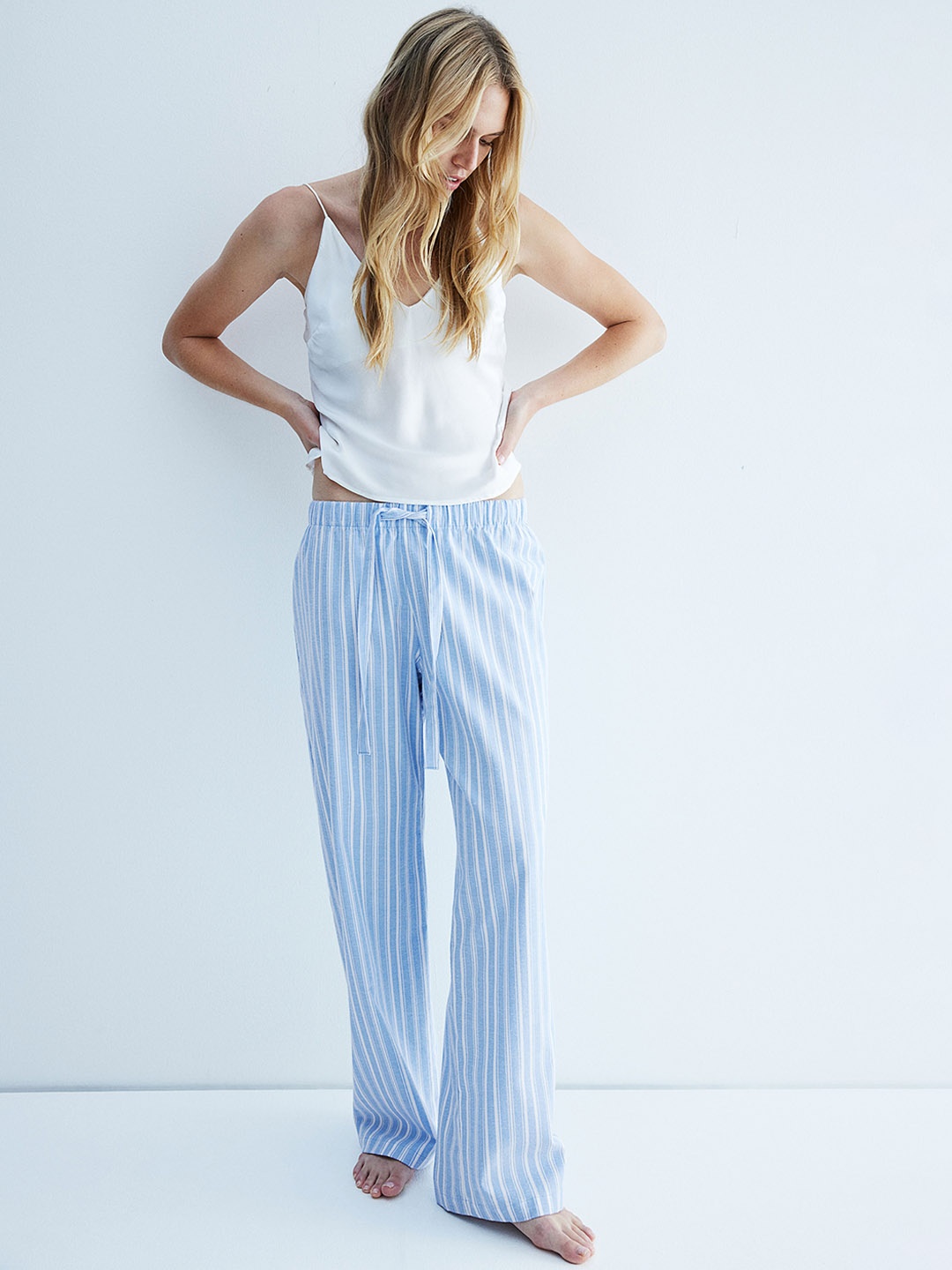 

H&M Striped Cotton Bottoms, Blue