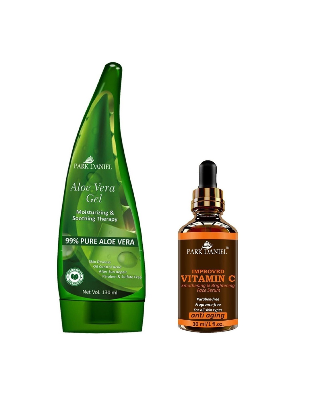 

Park Daniel Set Of 2 Aloe Vera Gel -130 ml & Vitamin C Serum Combo - 30 ml, Multi