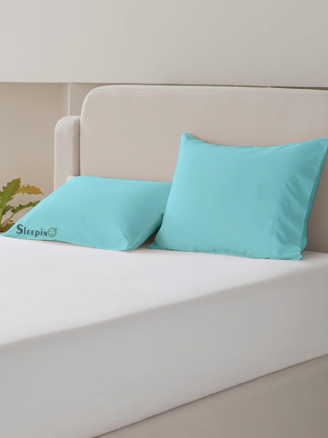 

Sleepino Blue 10 Pieces Solid Pure Cotton Rectangle Pillow Covers