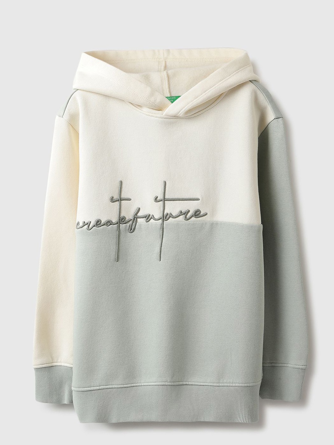 

United Colors of Benetton Boys Colourblocked Sweatshirt, Green