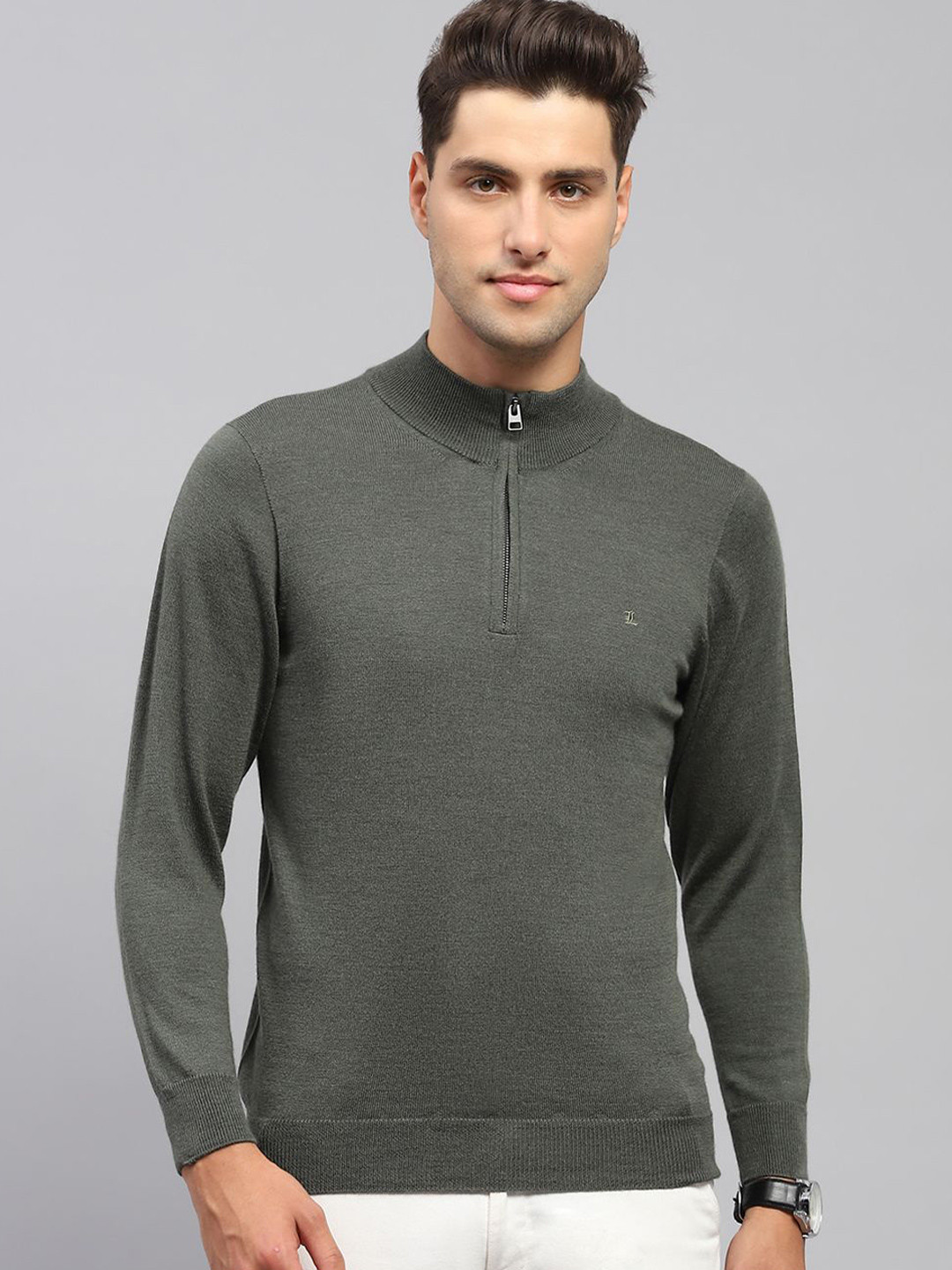 

Monte Carlo Men Woollen Pullover, Olive