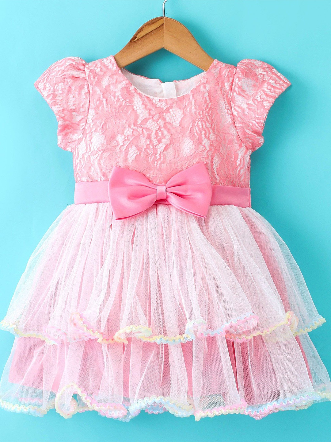 

Mark & Mia Girls Bow Applique Fit & Flare Dress, Pink