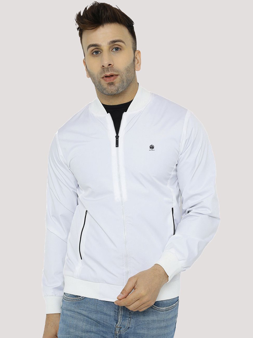 

WELL QUALITY Men Windcheater Training or Gym Sporty Jacket, White