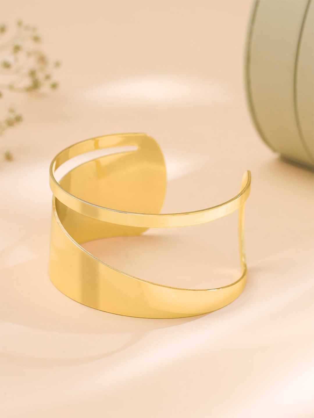 

Yellow Chimes Women Gold-Plated Cuff Bracelet