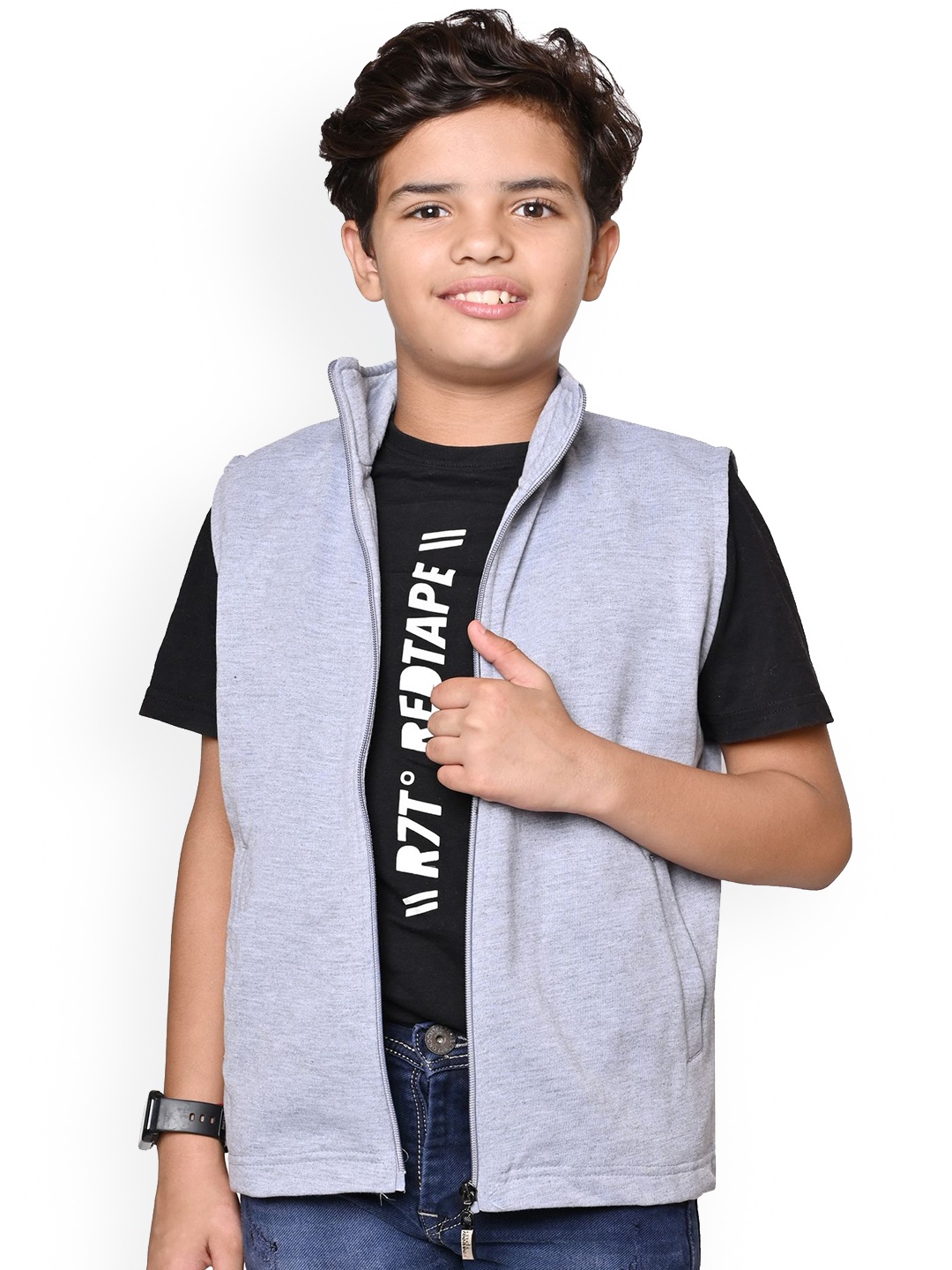 

BAESD Boys Mock Collar Solid Fleece Casual Bomber Jackets, Grey melange