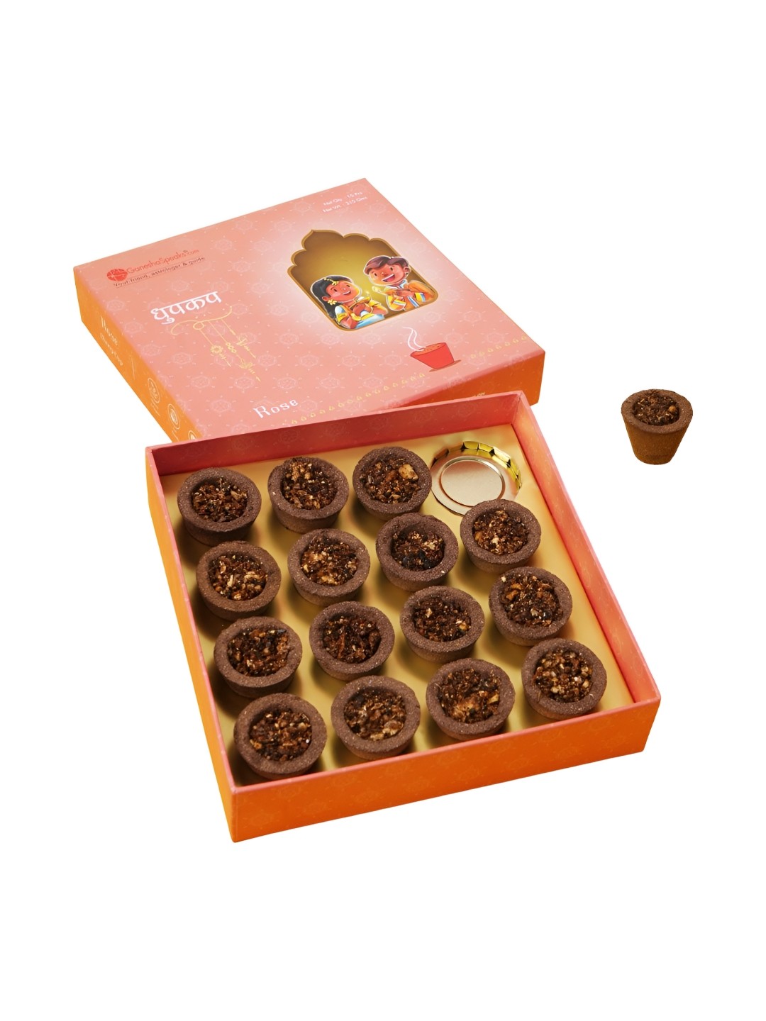 

GaneshaSpeaks Brown 32 Pieces Rose Flavour Dhoop Cones