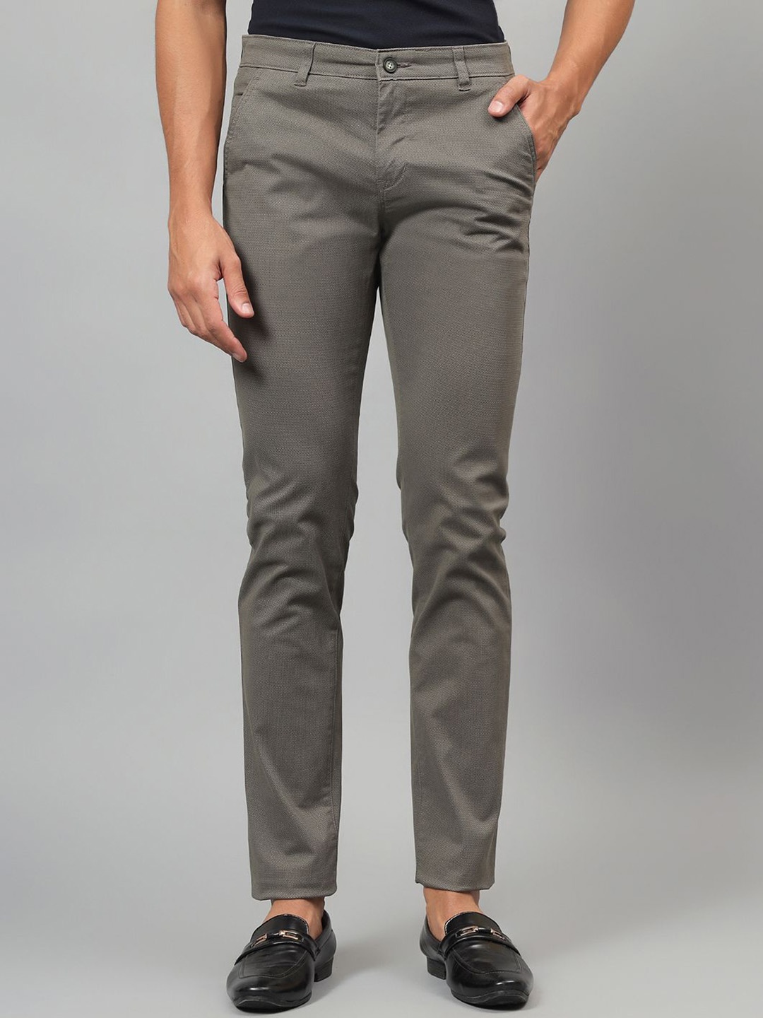 

Cantabil Men Regular Fit Cotton Trousers, Grey