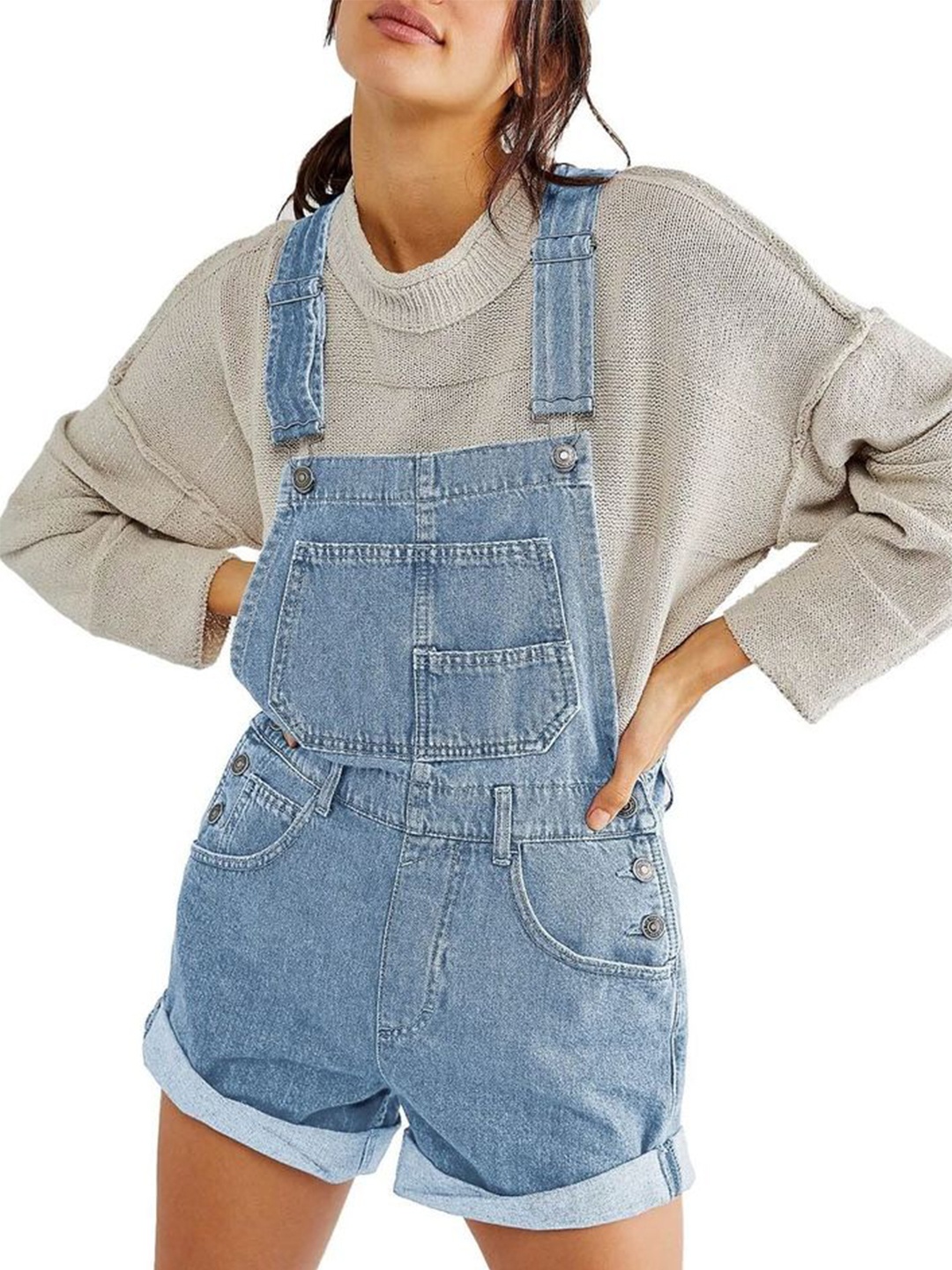 

LULU & SKY Cotton Dungarees, Blue