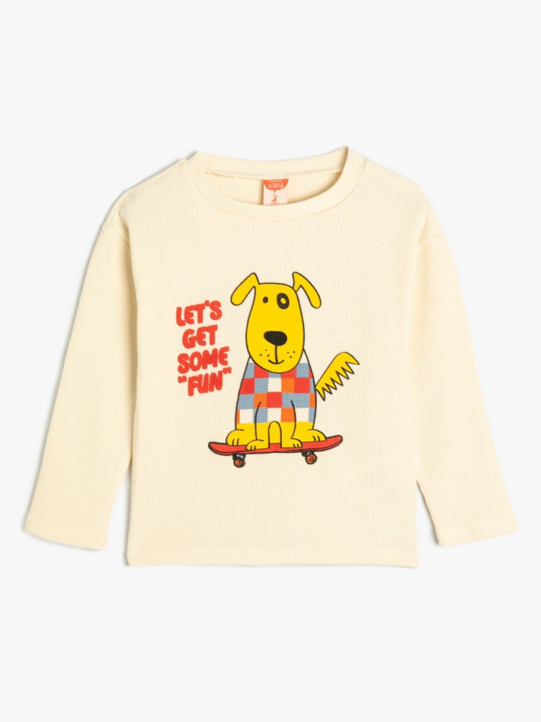 

Koton Boys Graphic Printed Round Neck Cotton T-shirt, Beige