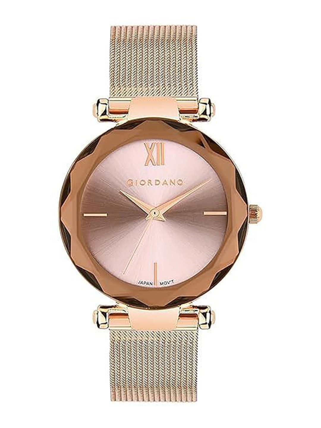 

GIORDANO Women Dial & Stainless Steel Bracelet Style Straps Analogue Watch GZ-60042-44, Rose gold