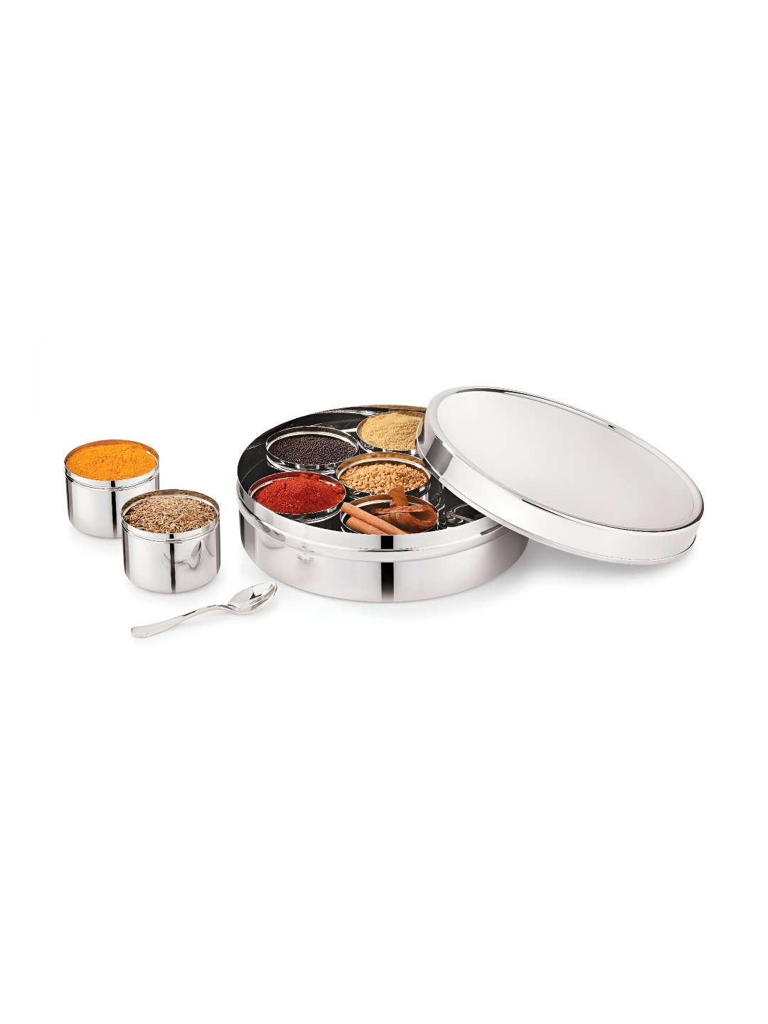 

MUKTI Silver-Toned Stainless Steel Dishwasher Safe Canister Container 1.5L