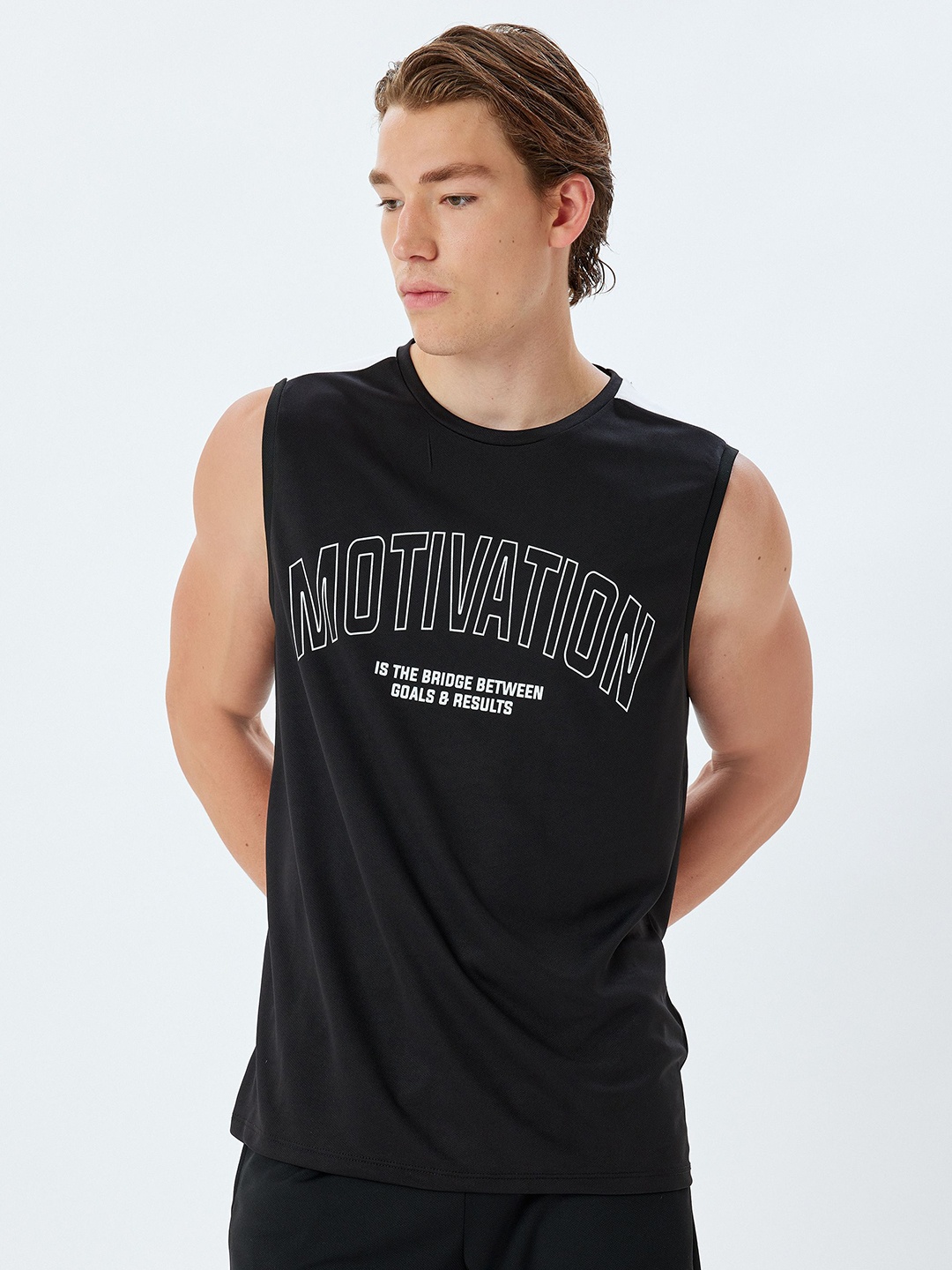 

Koton Men Typography Printed Round Neck T-shirt, Black