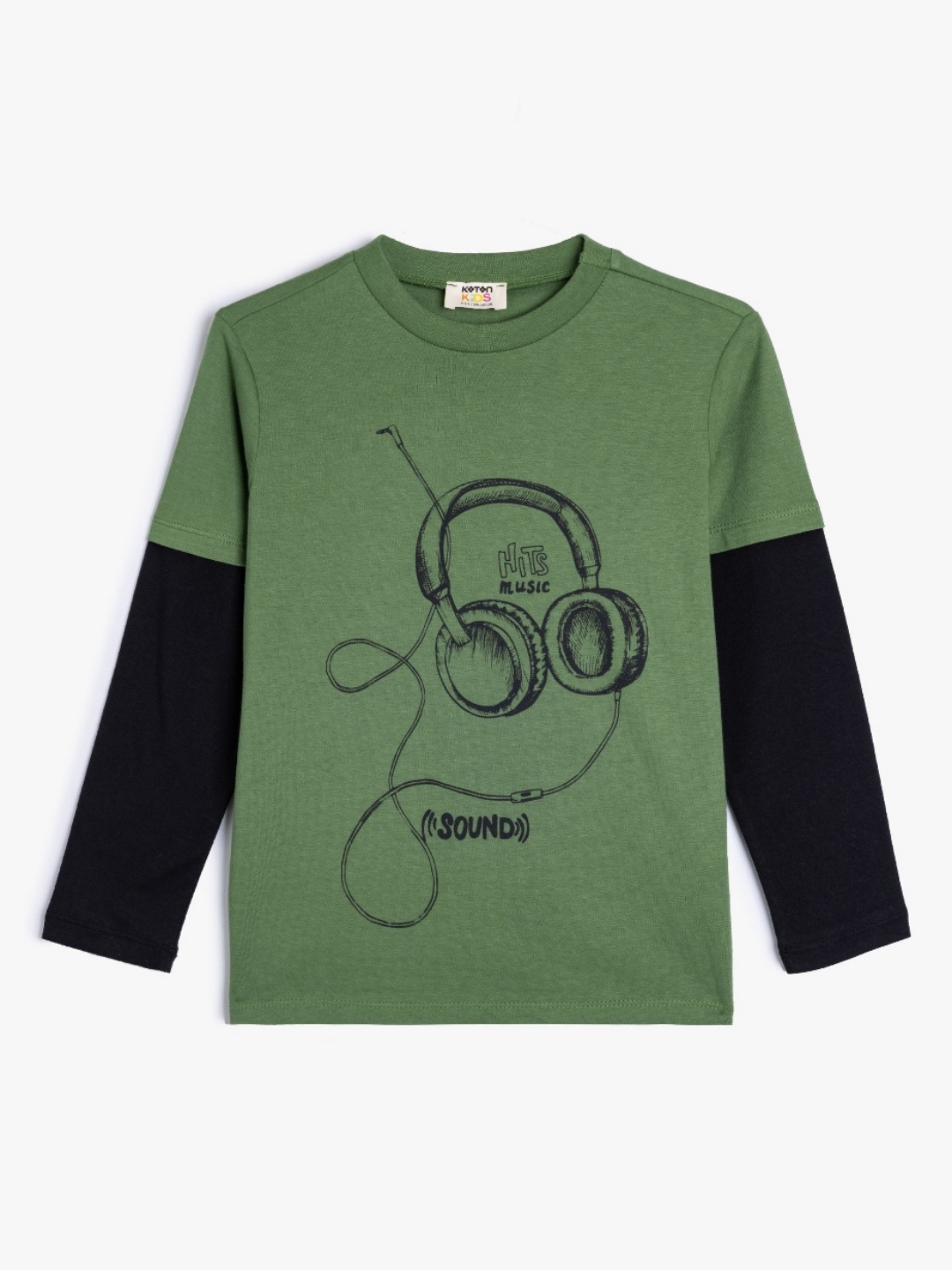 

Koton Boys Graphic Printed Round Neck Cotton T-shirt, Green