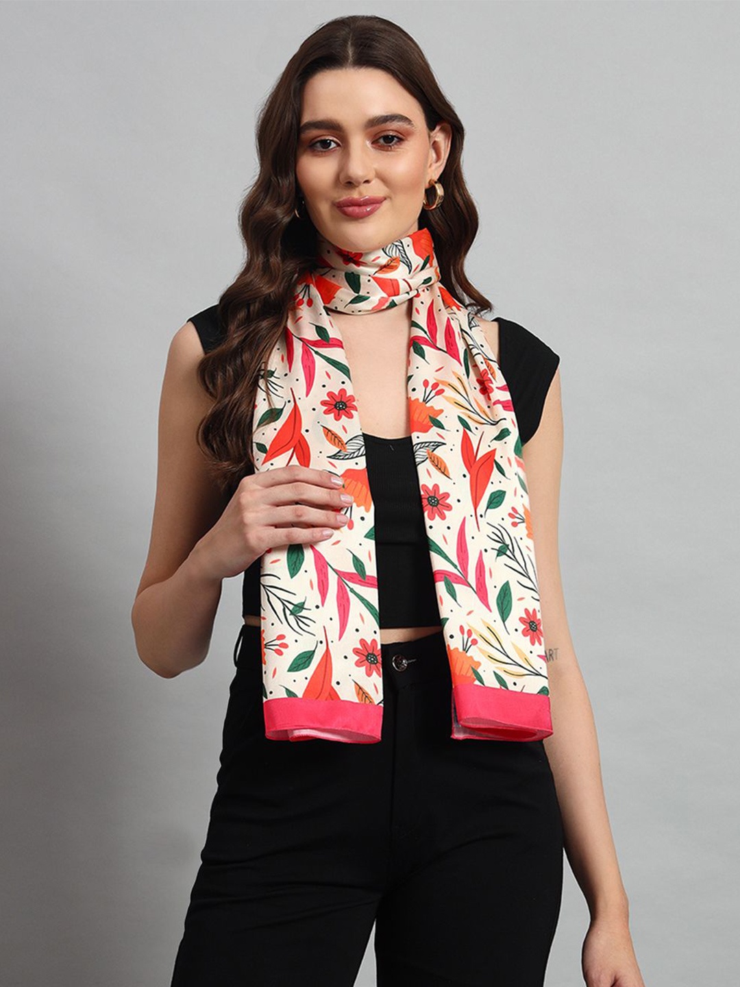 

Ravaiyaa Women Printed Scarf, Beige