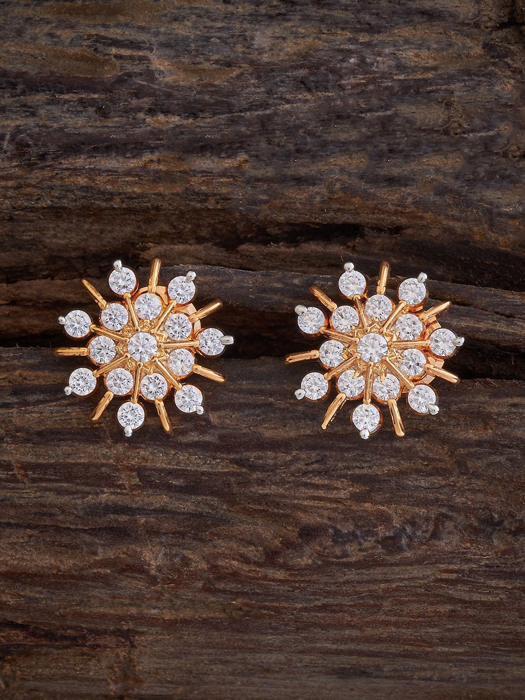 

Kushal's Fashion Jewellery Rhodium Plated Cubic Zirconia Floral Studs, White
