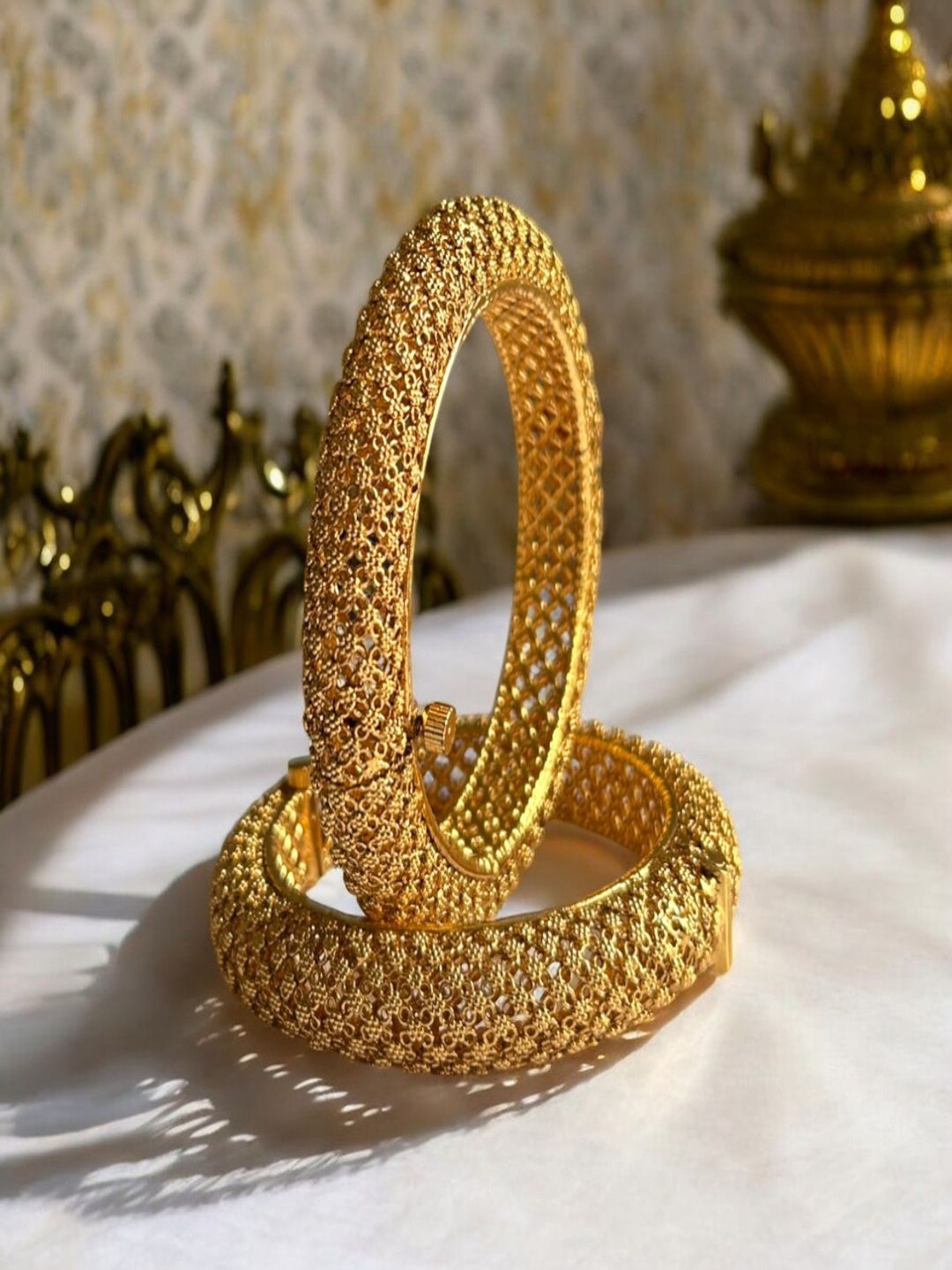 

AccessHer Set Of 2 Gold-Plated Brass Traditional Rajwadi Screw Closure Bangles