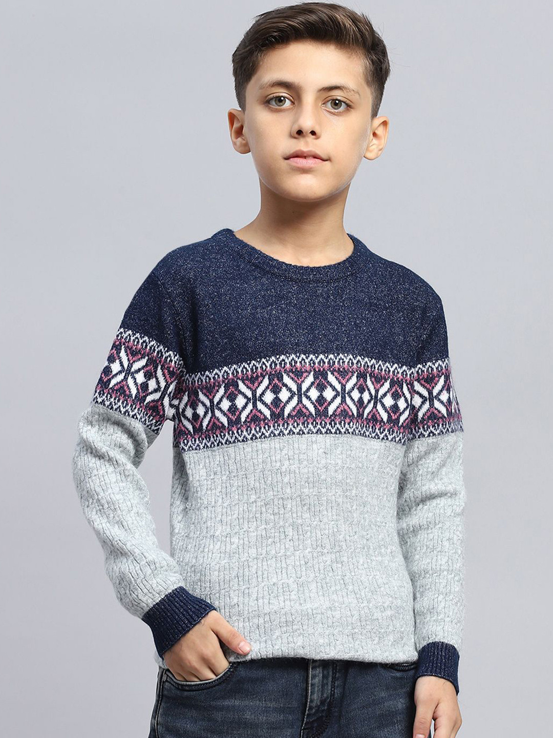

Monte Carlo Boys Woollen Pullover, Grey