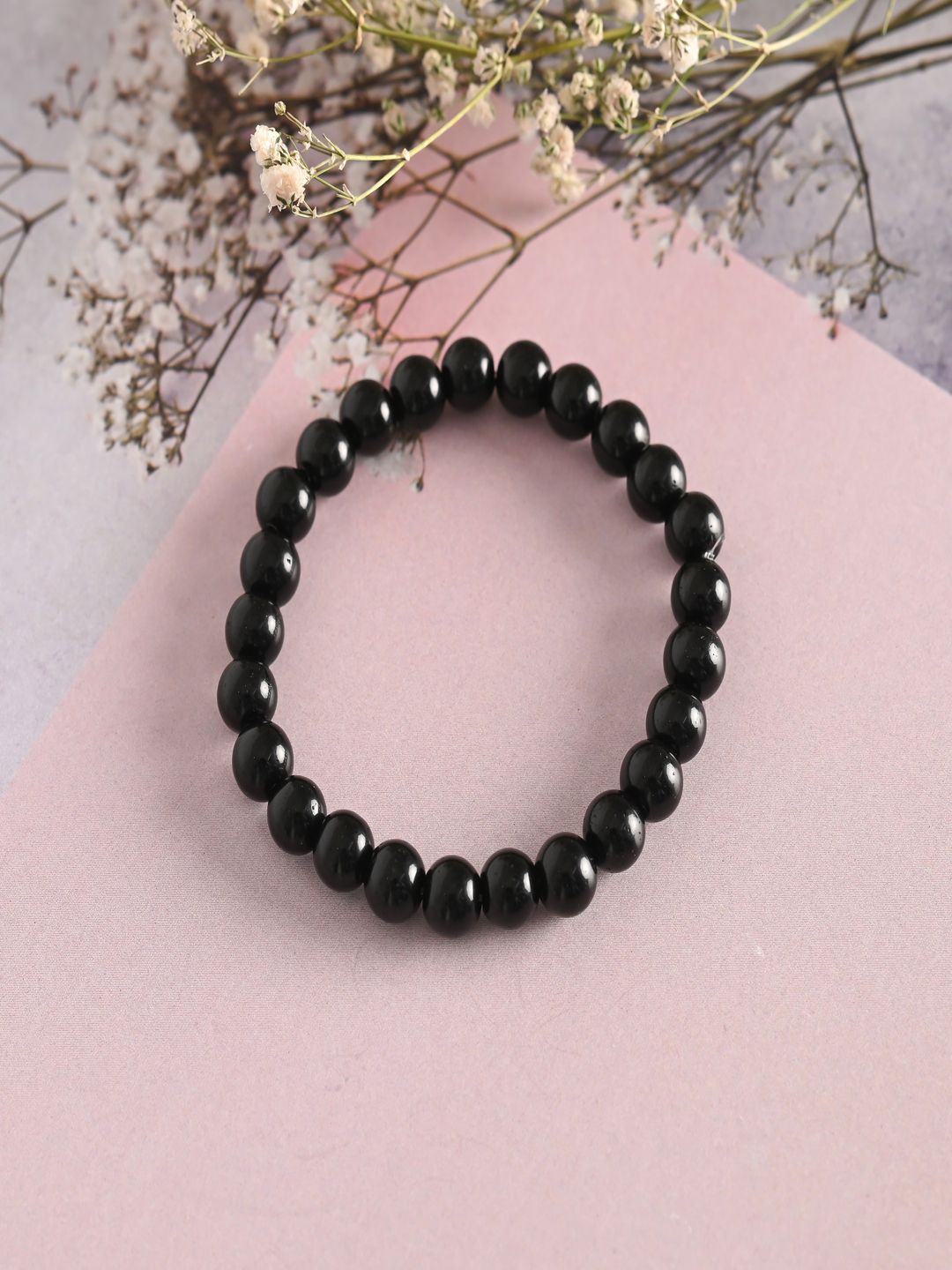 

NVR Beaded Elasticated Bracelet Free Gifts, Black