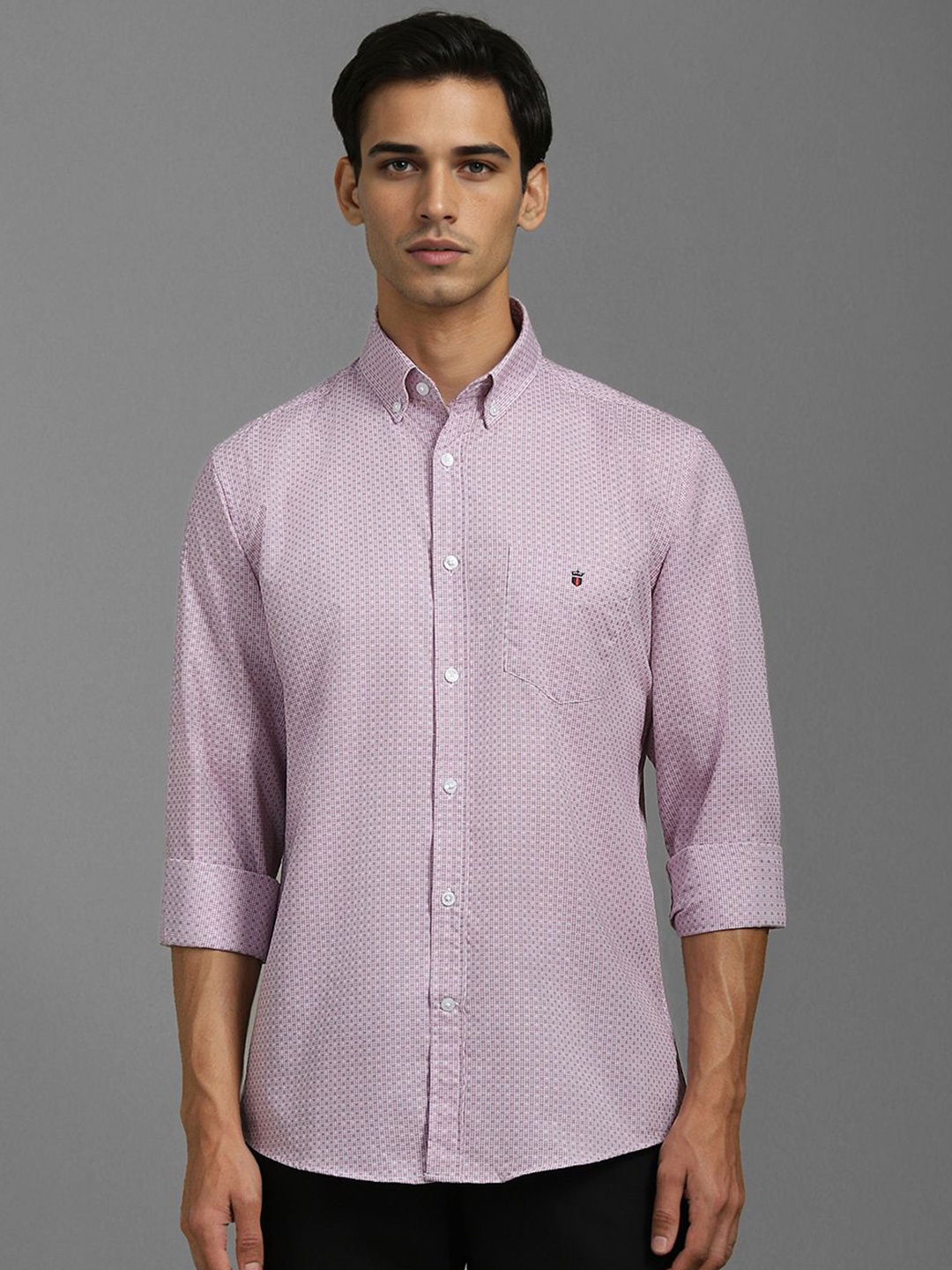 

Louis Philippe Sport Men Slim Fit Opaque Printed Casual Shirt, Pink