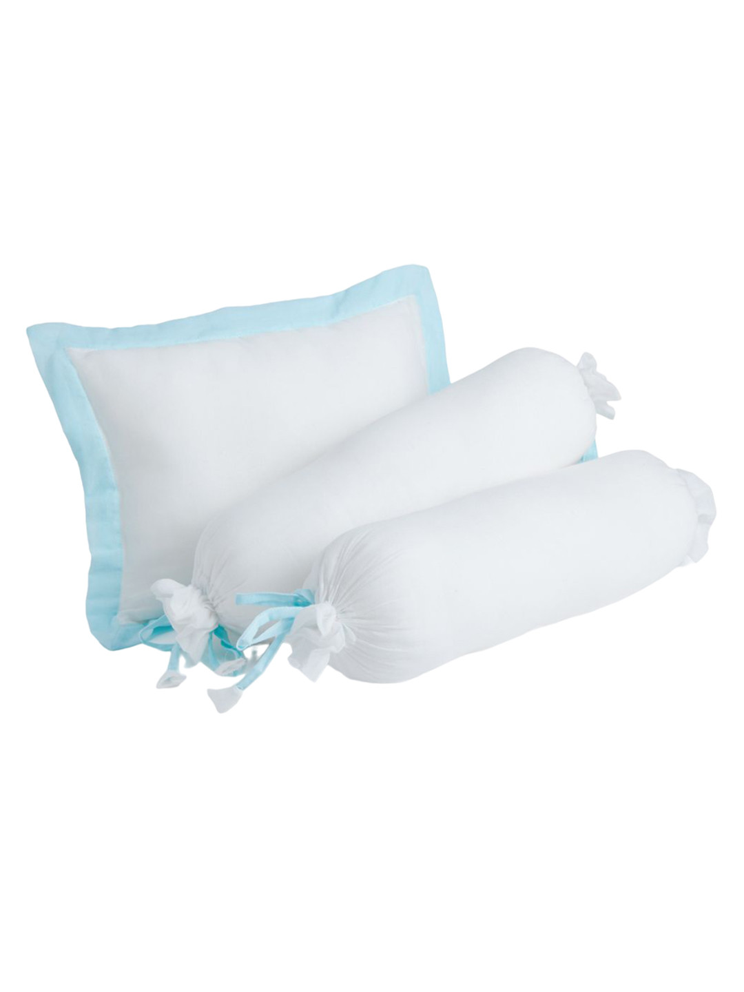 

The White Cradle 3-Pcs White Pure Cotton Bolster & Pillow Set