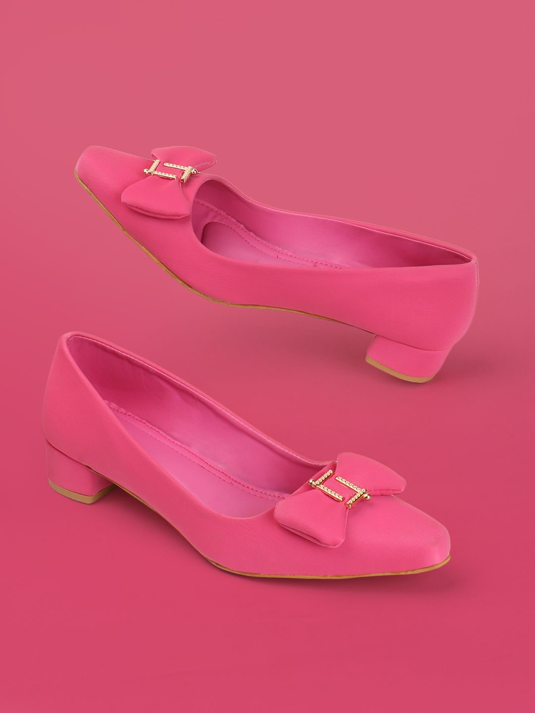 

Lavie Block Sandals with Buckles, Fuchsia