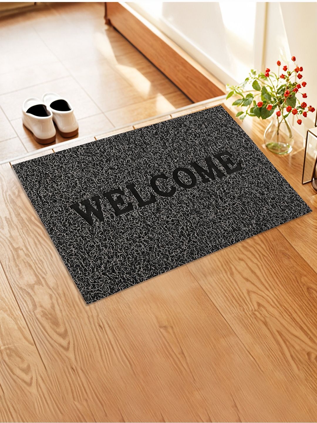 

Kuber Industries Grey Printed Anti-Slip Doormats