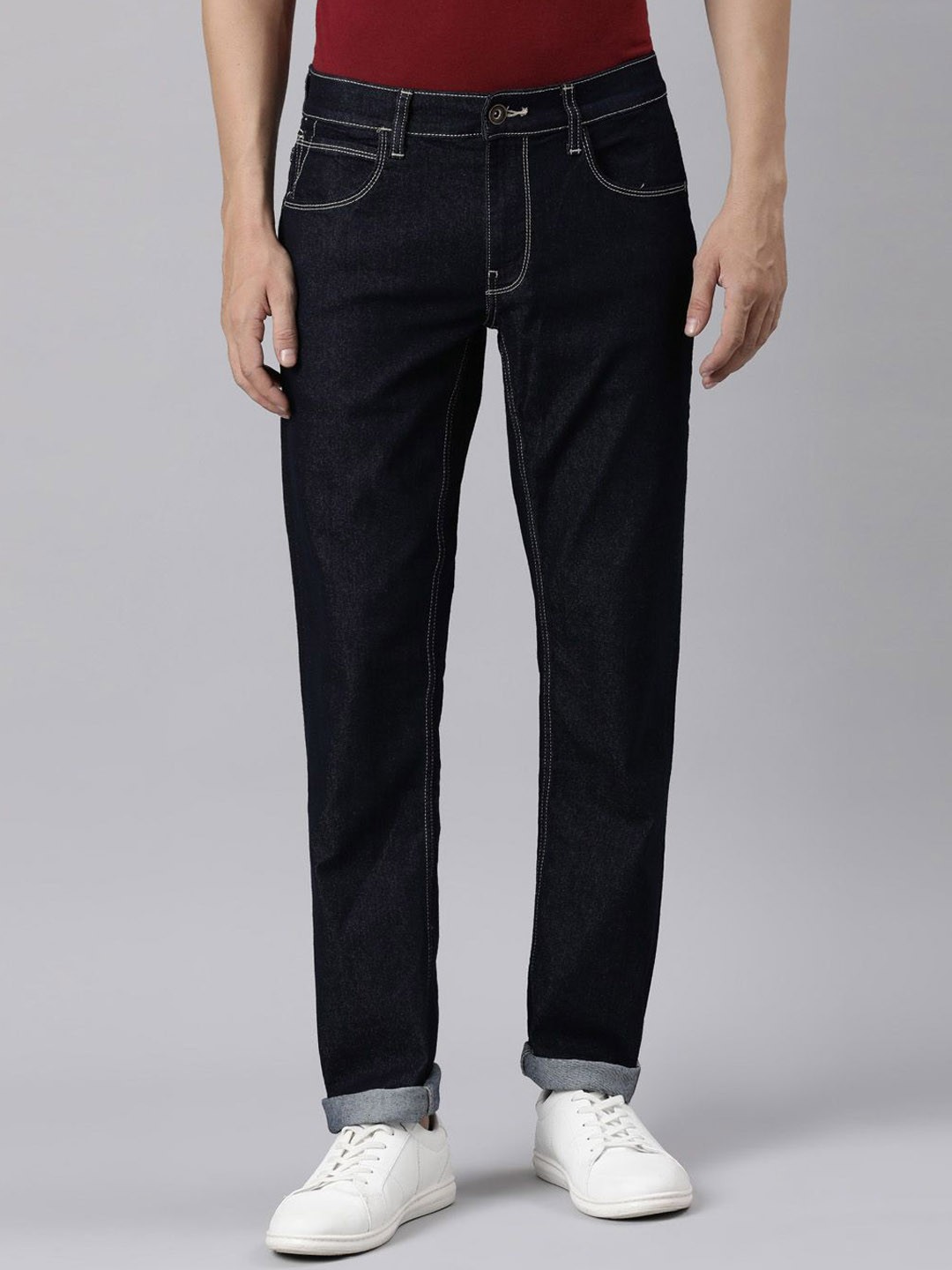

American Bull Men Mid-Rise Slim Fit Stretchable Jeans, Blue