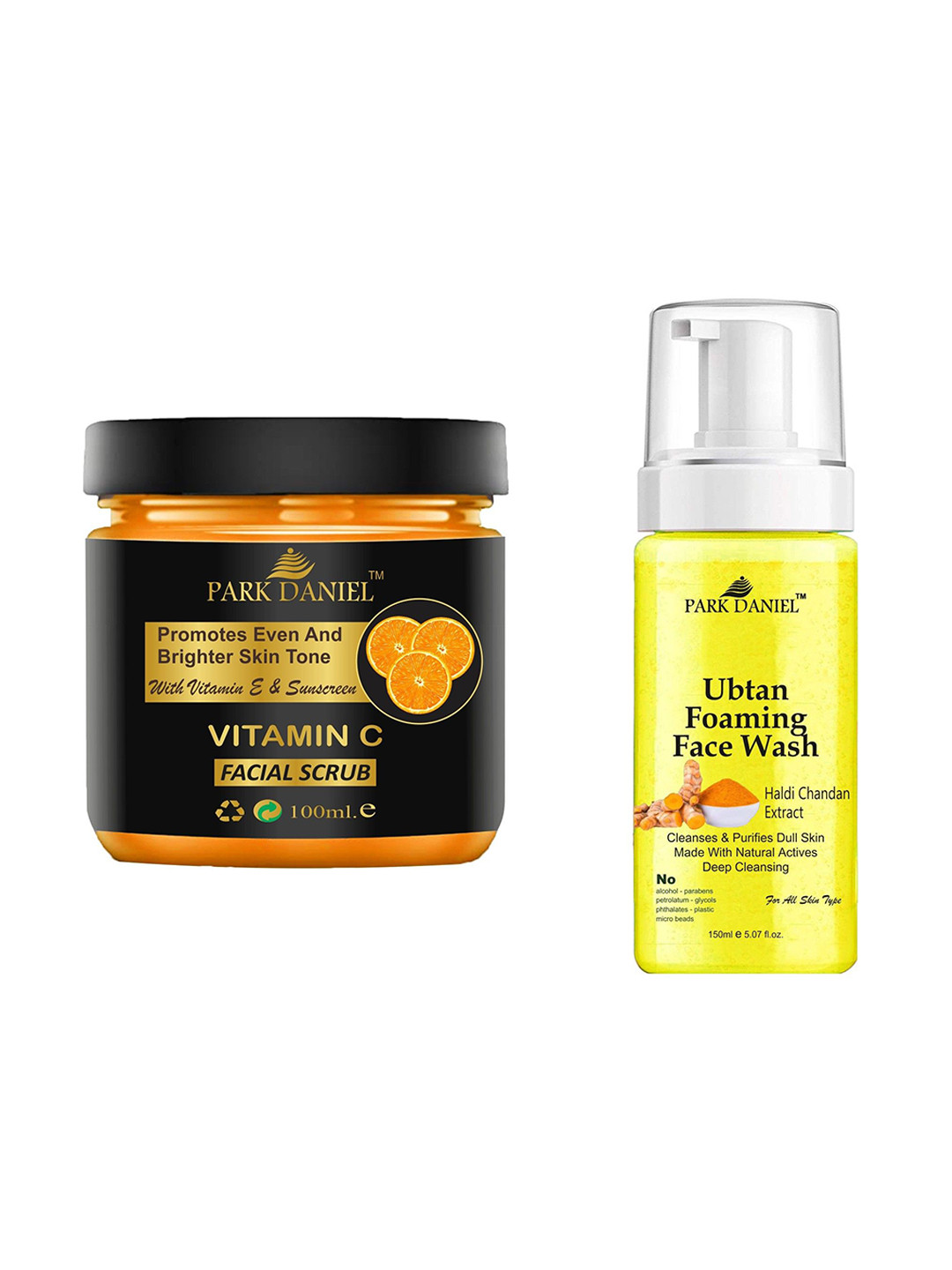 

Park Daniel Set of 2 Face Scrub - 100 ml & Face Wash - 150 ml, Black