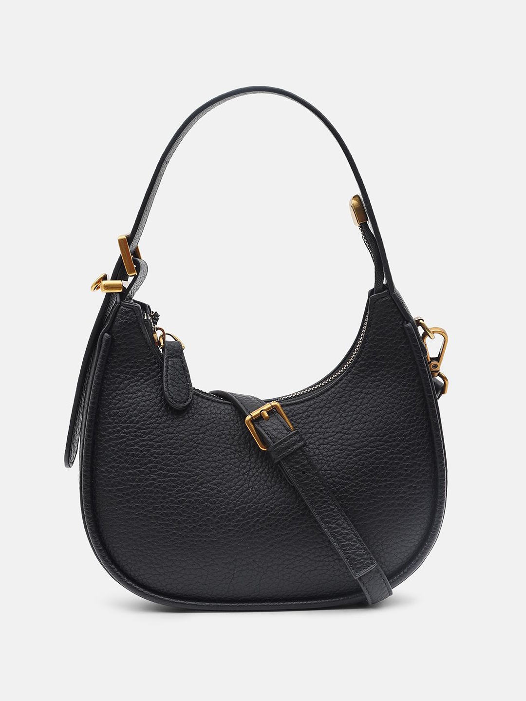 

Kazo Women Textured Solid Half Moon Shoulder Bag, Black