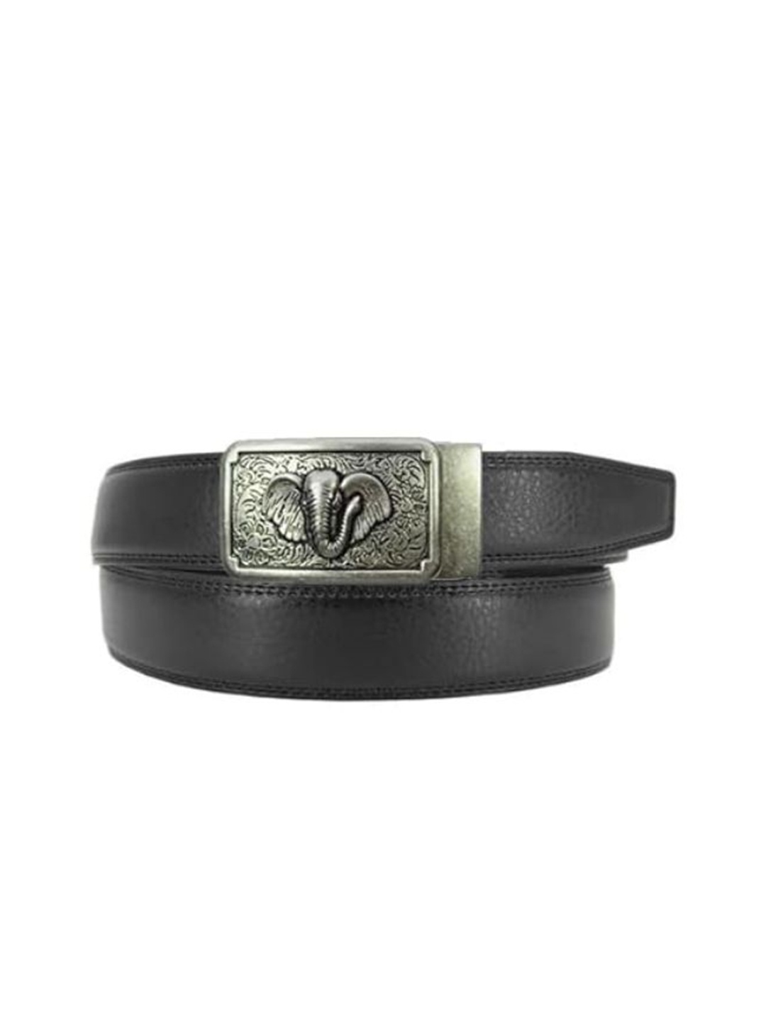 

Lulala Men Textured Leather Belt, Black