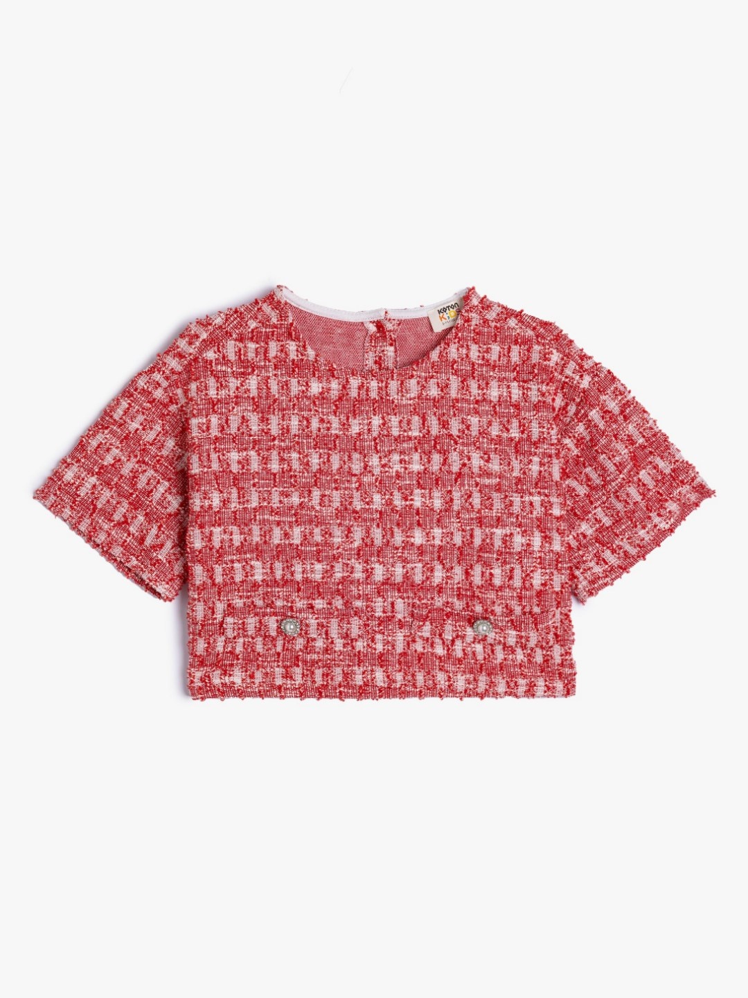 

Koton Girls Printed Raw Edge T-shirt, Pink