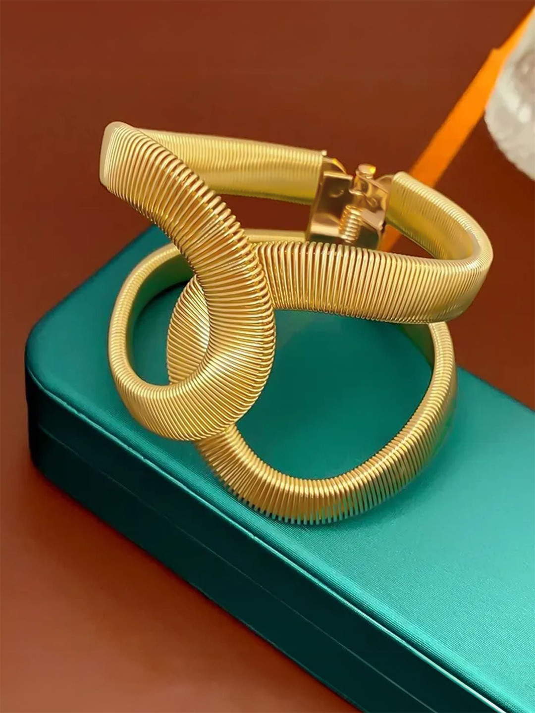 

Yellow Chimes Gold-Plated Cuff Bracelet