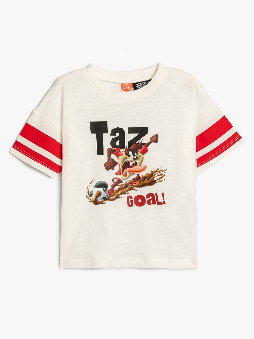 

Koton Boys Looney Tunes Graphic Printed Round Neck Cotton T-shirt, White