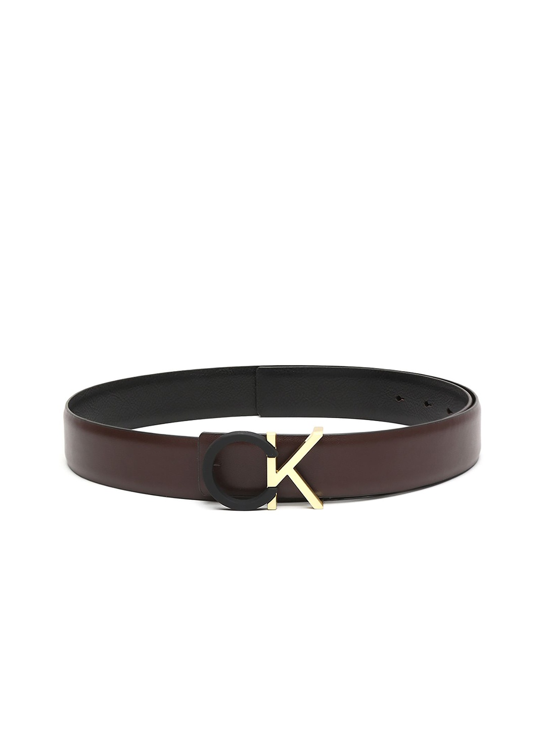 

Calvin Klein Men Leather Push Pin Belt, Brown