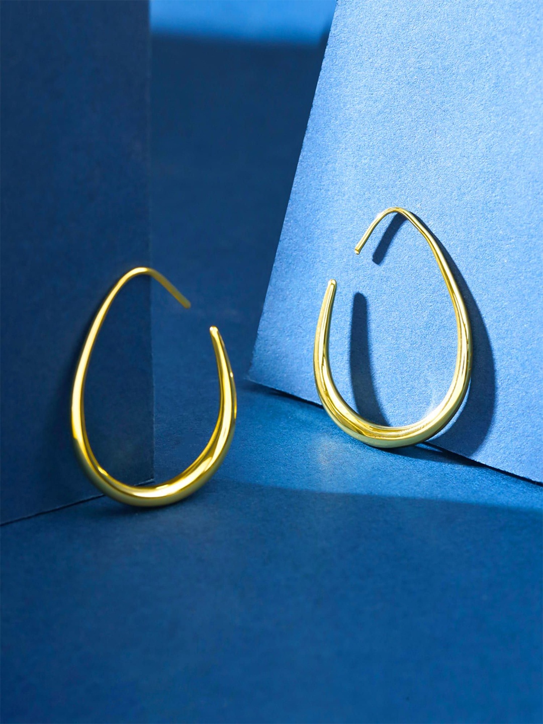 

Yellow Chimes Gold-Plated Contemporary Big Hoop Earrings