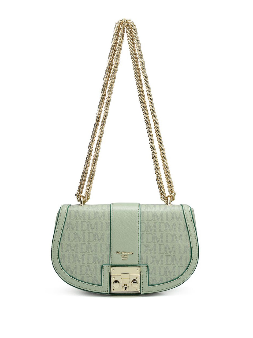 

Da Milano Women Typography Printed Shopper Leather Shoulder Bag, Green