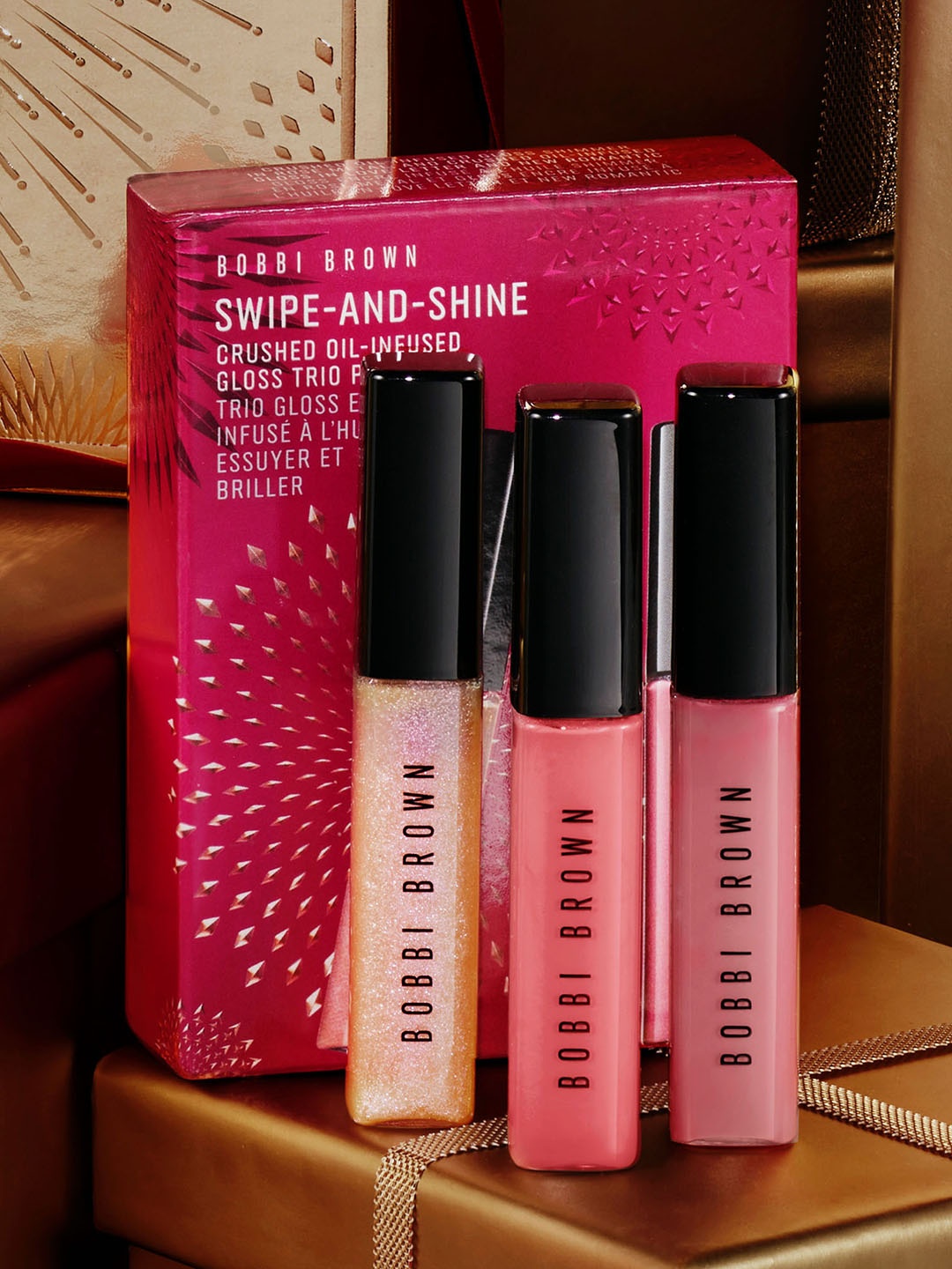 

Bobbi Brown Set Of 3 Shimmer & Shine Crushed Oil-Infused Lip Gloss - Pink - 4ml each